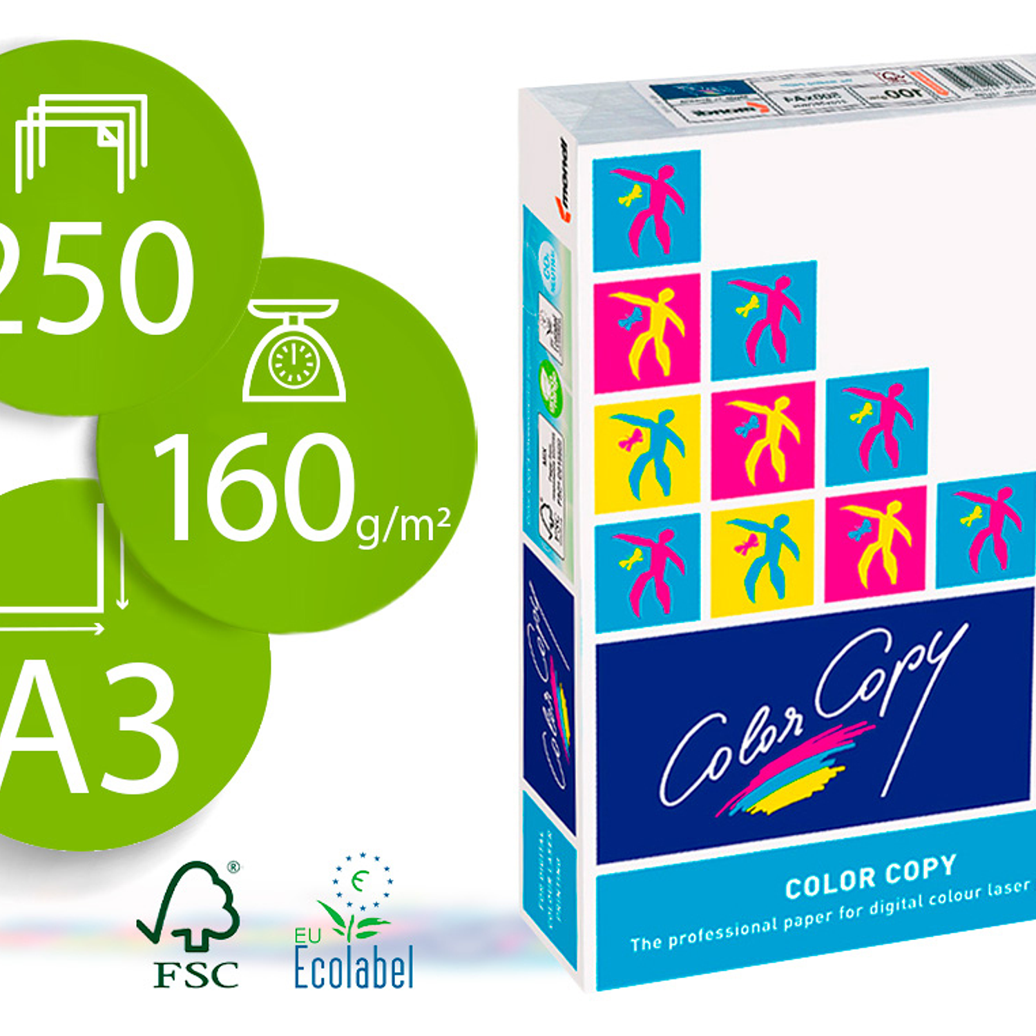 Papel color copy brilhante din a3 250 folhas 160 gr 2