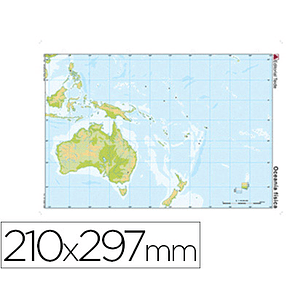 Mapa mudo color oceania -fisico