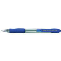 Esferografica pilot super grip azul -retratil -com grip-tinta base de oleo