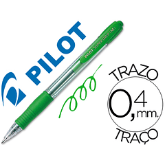 Esferografica pilot super grip verde -retratil -com grip-tinta base de oleo