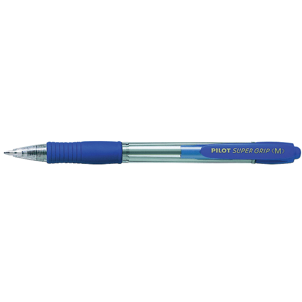 Esferografica pilot super grip azul -retratil -com grip-tinta base de oleo 2