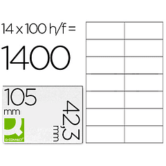 Etiquetas adesivas q-connect din a4 105 x 42,3 mm