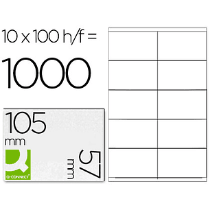 Etiquetas adesivas q-connect din a4 105 x 57 mm