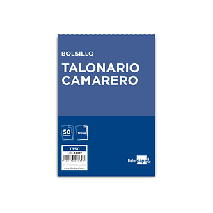 Talonario liderpapel camarero de bolsillo 85x135 mm 350 triplicado