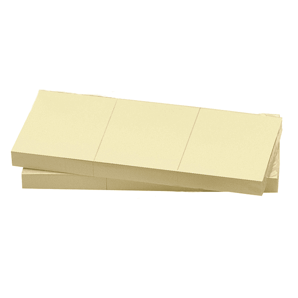 Bloco de notas adesivas q-connect amarelo 38 x 51 mm com 100 folhas pack de 3 blocos 2