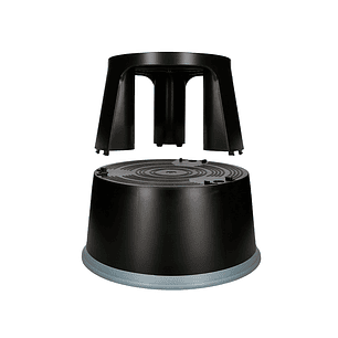 Tamborete q-connect com rodas retrateis preto