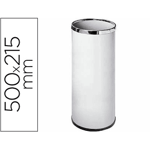 Porta guarda-chuvas sie metalico com aros cromados com forma redeonda 500 x 215 mm branco