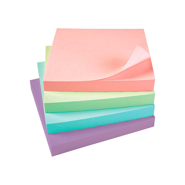 Bloco de notas adesivas q-connect cor pastel 75 x 75 mm