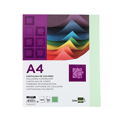 Cartolina liderpapel 180 gr 100 folhas din a4 verde