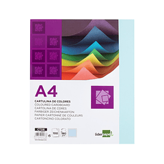 Cartolina liderpapel 180 gr 100 folhas din a4 celeste