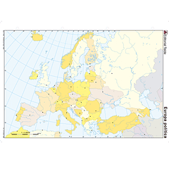 Mapa mundo cor europa - politico