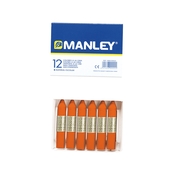 Lapis de cera manley 12 unidades laranja 2