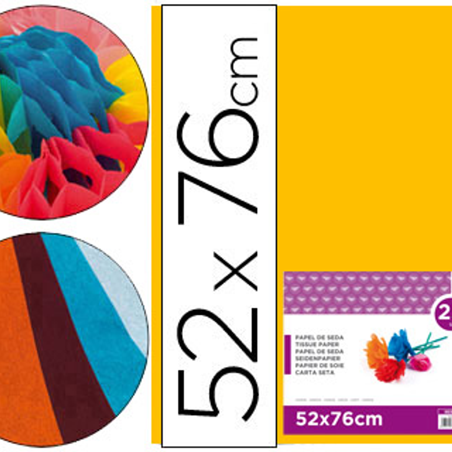 Papel seda liderpapel 52 x 76 cm 18 gr laranja pack 25 folhas 2