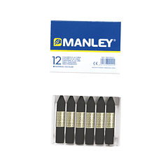 Lapis de cera manley 12 unidades preto