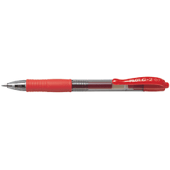 Esferografica pilot g-2 vermelho tinta gel -retratil -com grip