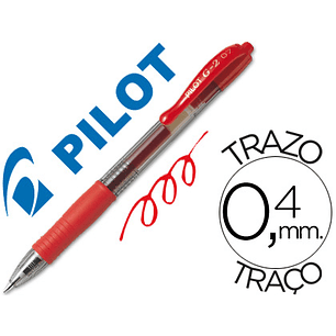 Esferografica pilot g-2 vermelho tinta gel -retratil -com grip