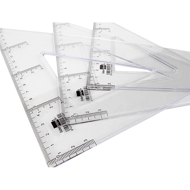 Esquadro liderpapel cristal liderpapel transparente 25 cm 3