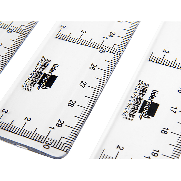 Regua plastico cristal liderpapel transparente 50 cm 4