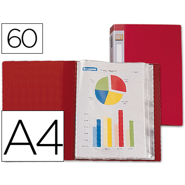 Capa catalogo liderpapel 60 bolsas din a4 vermelha 1