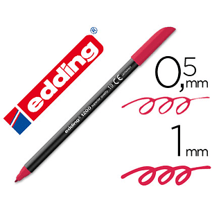 Marcador edding 1200 ponta de fibra redonda traco 1 mm n.19 carmim