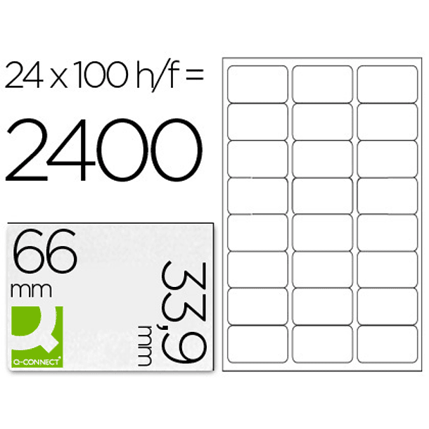 Etiquetas adesivas q-connect din a4 66 x 33,9 mm 1