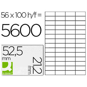 Etiquetas adesivas q-connect din a4 52,5 x 21,2 mm