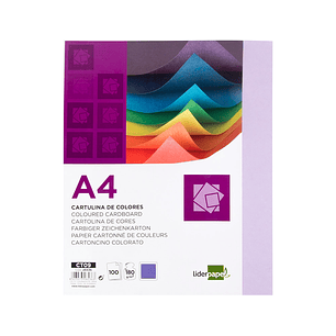 Cartolina liderpapel 180 gr 100 folhas din a4 lilas