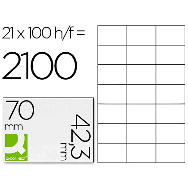 Etiquetas adesivas q-connect din a4 70 x 42,3 mm 1