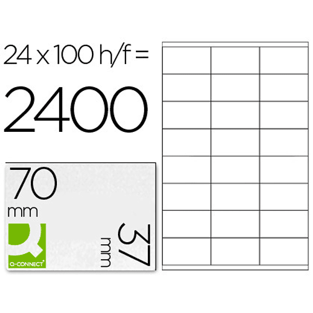 Etiquetas adesivas q-connect din a4 70 x 37 mm 1