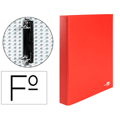 Capa liderpapel de aneis paper coat forro pvc 2 aneis 25 mm vermelho