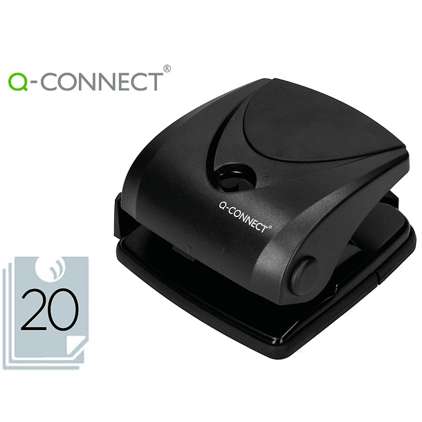 Furador q-connect capacidade 20 folhas preto 1