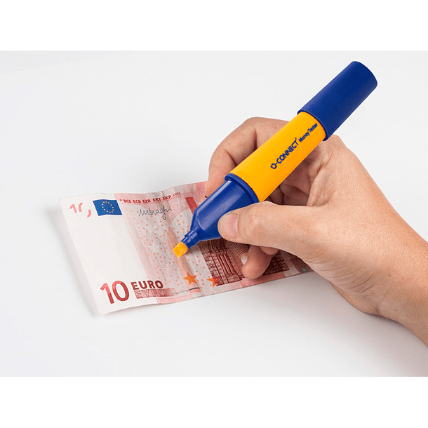 Marcador euro tester pen q-connect para detectar notas euro falsas 5