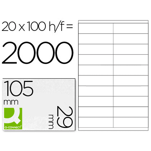 Etiquetas adesivas q-connect din a4 105 x 29 mm 2
