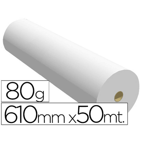 Papel reprografia 80 gr 610 mm x 50 mt 1