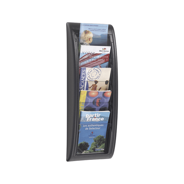 Expositor paperflow mural com 5 divisorias para formato a5 650 x 228 x 95 mm 2