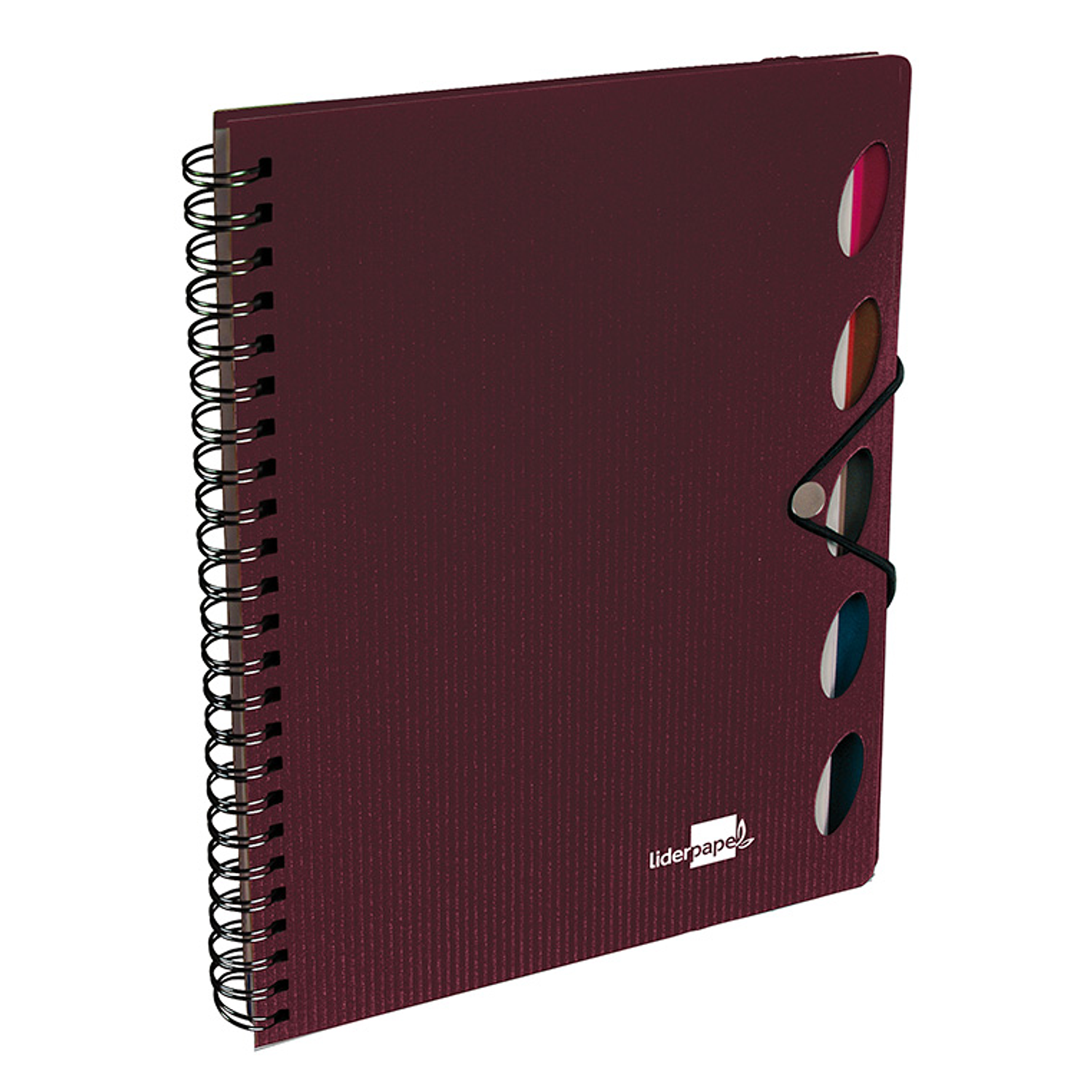 Caderno espiral liderpapel executive 100 fls a4 bordeaux quad 1