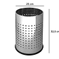 Cesto de papeis q-connect metalico cromado capacidade 12 litros 250 x 325 mm - Thumbnail 2