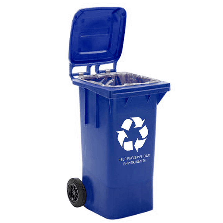 Contentor de lixo q-connect plastico com 2 rodas cor azul com capacidade para 100 litros 4