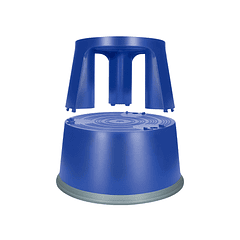 Tamborete q-connect com rodas retrateis azul