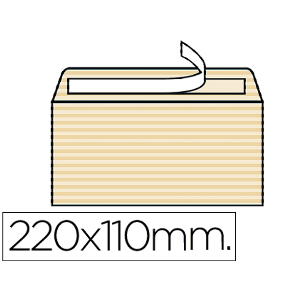 Envelope liderpapel americano amarelado 110x220 mm tira de silicone pack de 250 unidades 2