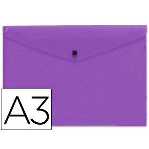 Bolsa porta documentos liderpapel com mola din a3 violeta