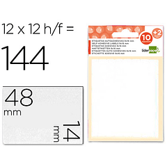 Etiquetas adesivas liderpapel 10 + 2 folhas 14x48 mm 120 etiquetas