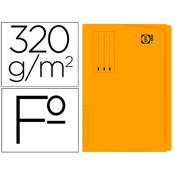 Classificador gio em cartolina folio pocket amarelo com bolsa e aba 1