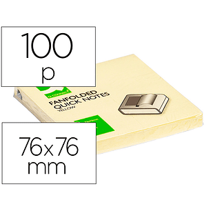 Bloco de notas adesivas q-connect amarelo. 75 x 75 mm