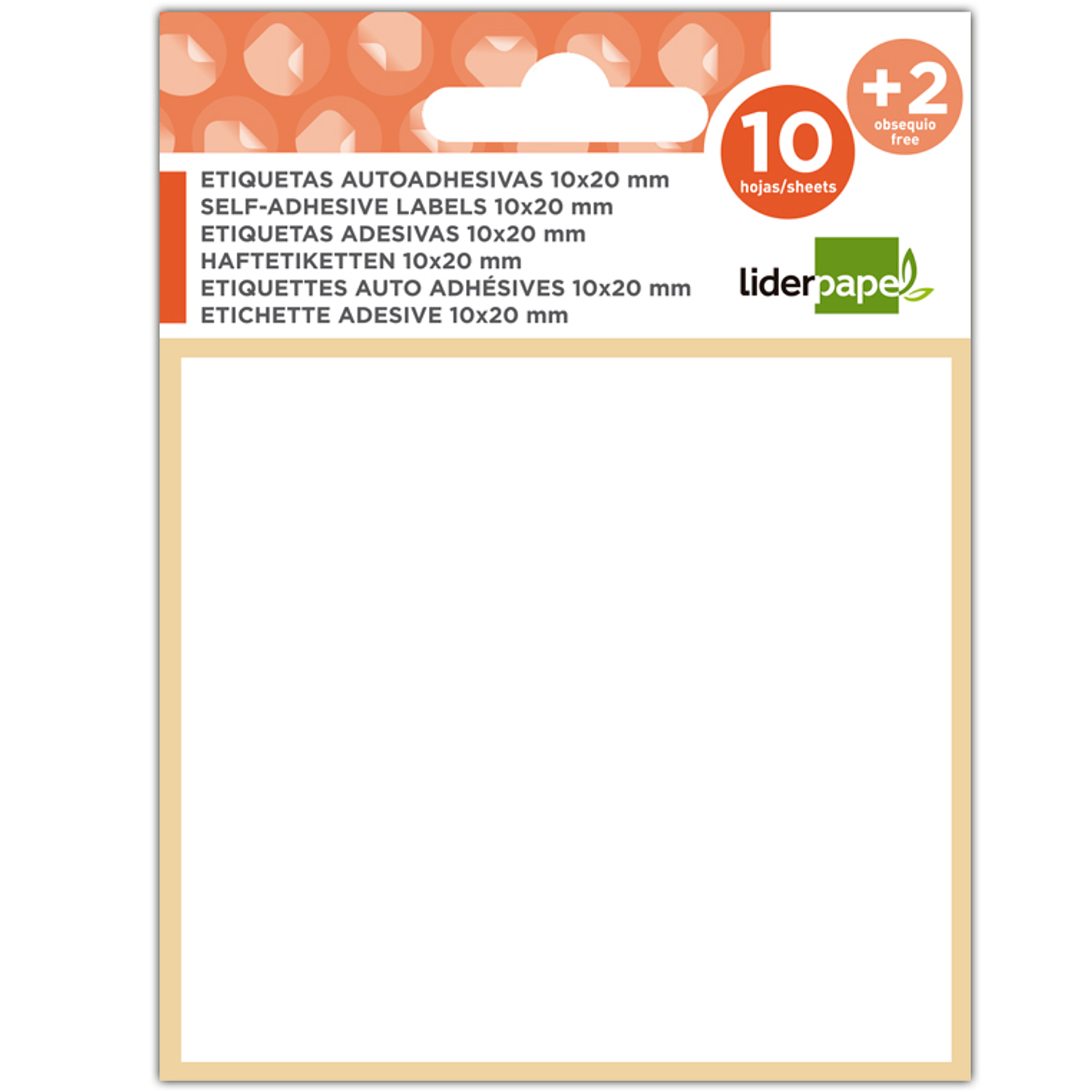 Etiquetas adesivas liderpapel 10 + 2 folhas 19x27 mm 192 etiquetas 2