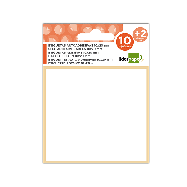 Etiquetas adesivas liderpapel 10 + 2 folhas 14x53 mm 120 etiquetas 2