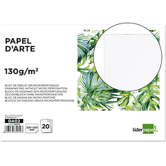 Bloco de desenho liderpapel verona colado folio 20 folhas branco creme