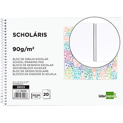 Bloco desenho liderpapel 20fls. 90grs tamanho 155x215 mm