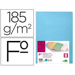 Classificador liderpapel em cartolina de 180 grs, folio, celeste intenso