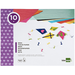 Bloco trabalhos manuais liderpapel seda folio 10 folhas sortido